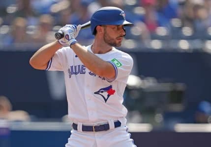 Toronto Blue Jays shortstop Paul DeJong (10) waits for a pitch against the Baltimore Orioles during the fifth inning at Rogers Centre