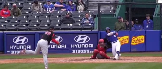 Damiano Palmegiani hitting a homerun 453 feet #bisons #bluejays #mlb