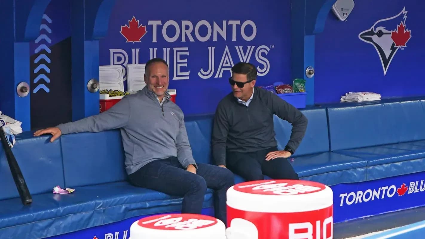 Atkins and Shapiro in the dugout #bluejays #mlb