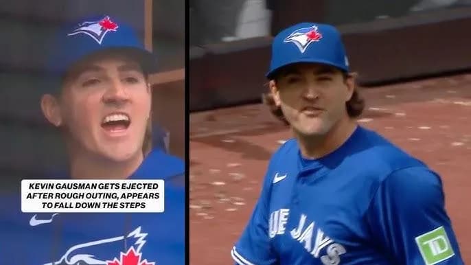 Toronto Blue Jays pitcher Kevin Gausman falls down #mlb #bluejays