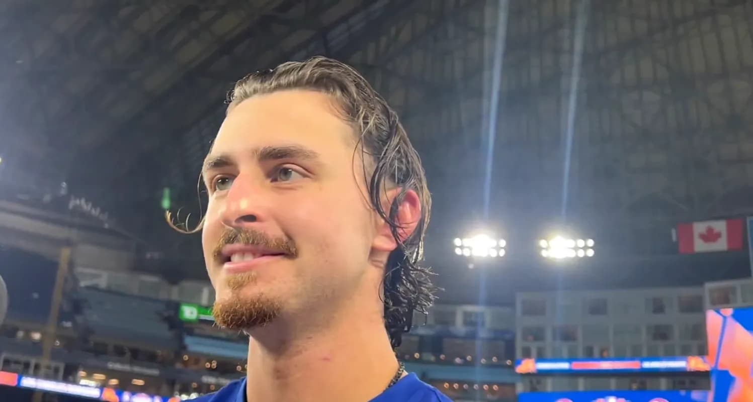 Dodgers Justin Wrobleski speaks on hitting Blue Jays Andres Gimenez