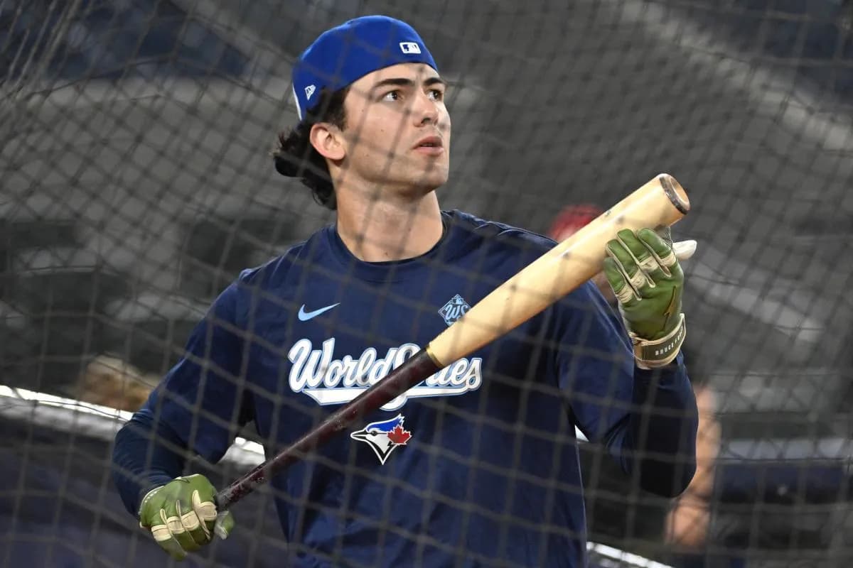 Toronto Blue Jays outfielder Joey Loperfido (10) takes batting practice during media day and team workouts at Rogers Centre.