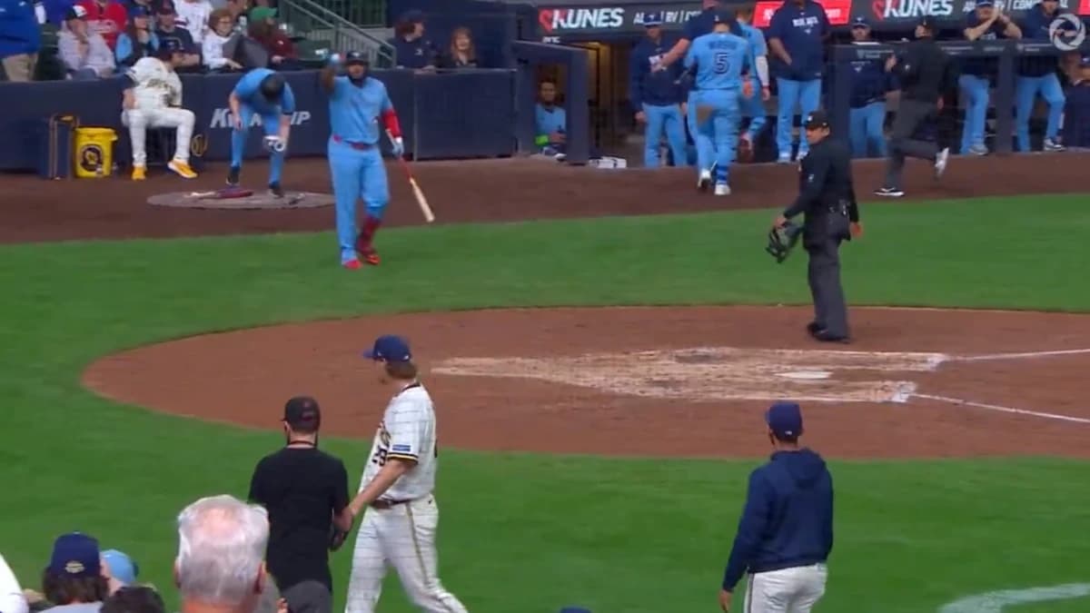 Vladimir Guerrero Jr and Trevor Megill get into argument