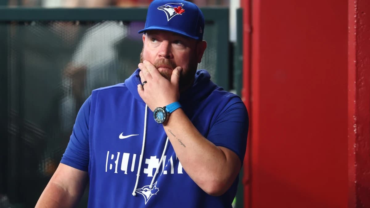 Toronto Blue Jays manager John Schneider against the Arizona Diamondbacks at Chase Field.