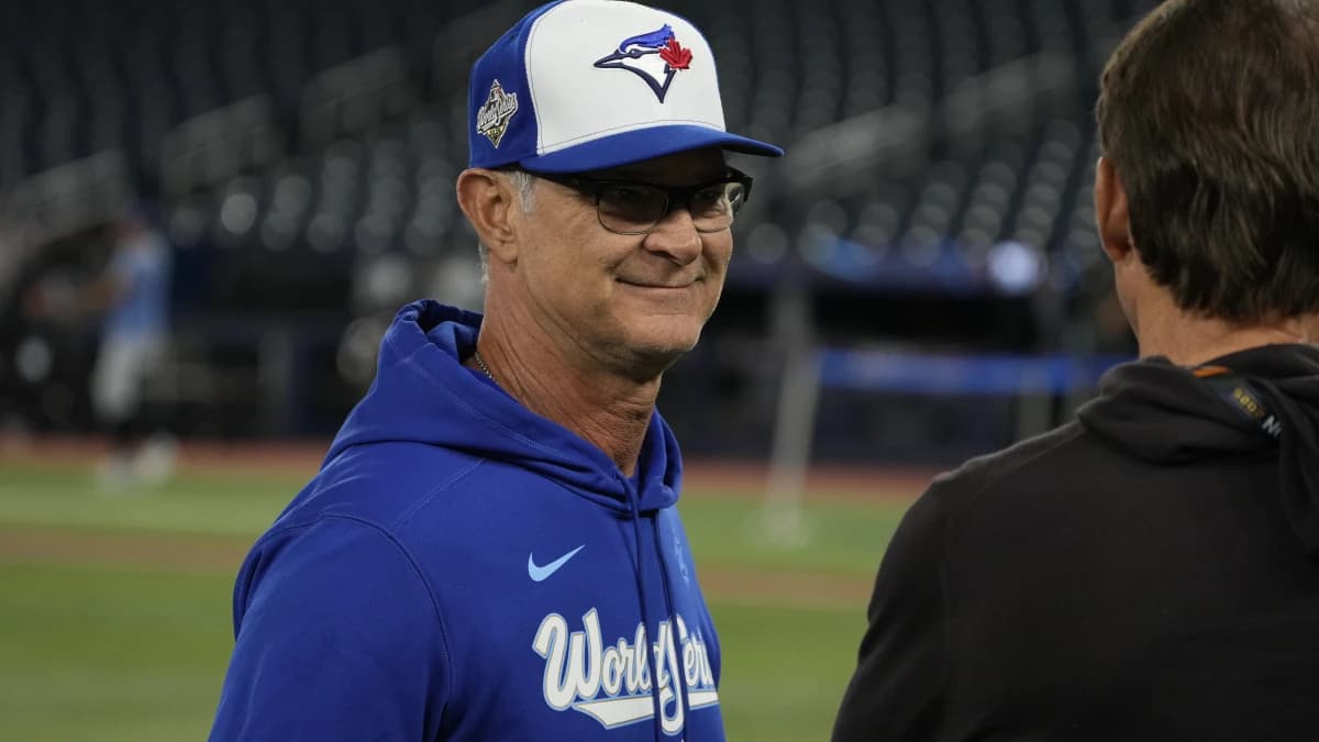 Toronto Blue Jays bench coach Don Mattingly during batting pratice on during media day before game one of the World Series at Rogers Centre.