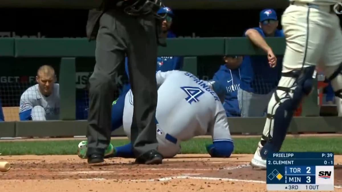 George Springer injury update after exiting the game after hit by pitch