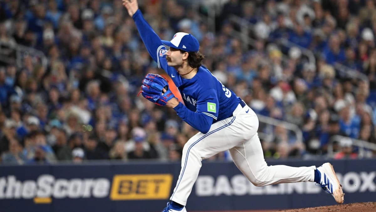 Toronto Blue Jays starting pitcher Dylan Cease (84) delivers a pitch against the Boston Red Sox in the second inning at Rogers Centre.