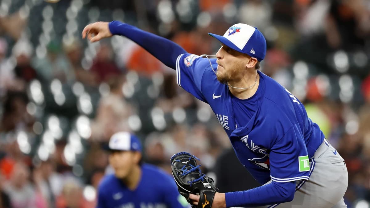 Toronto Blue Jays pitcher Jeff Hoffman (23) throws during the seventh inning against the Baltimore Orioles at Oriole Park at Camden Yards.