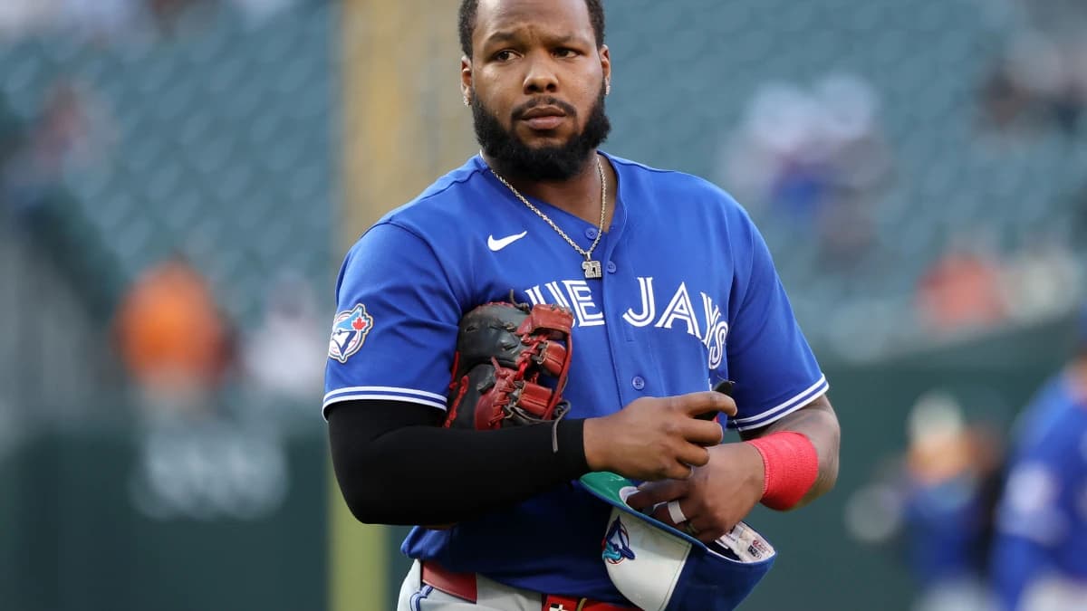 Toronto Blue Jays first baseman Vladimir Guerrero Jr. (27) looks on before a game against the Baltimore Orioles at Oriole Park at Camden Yards.