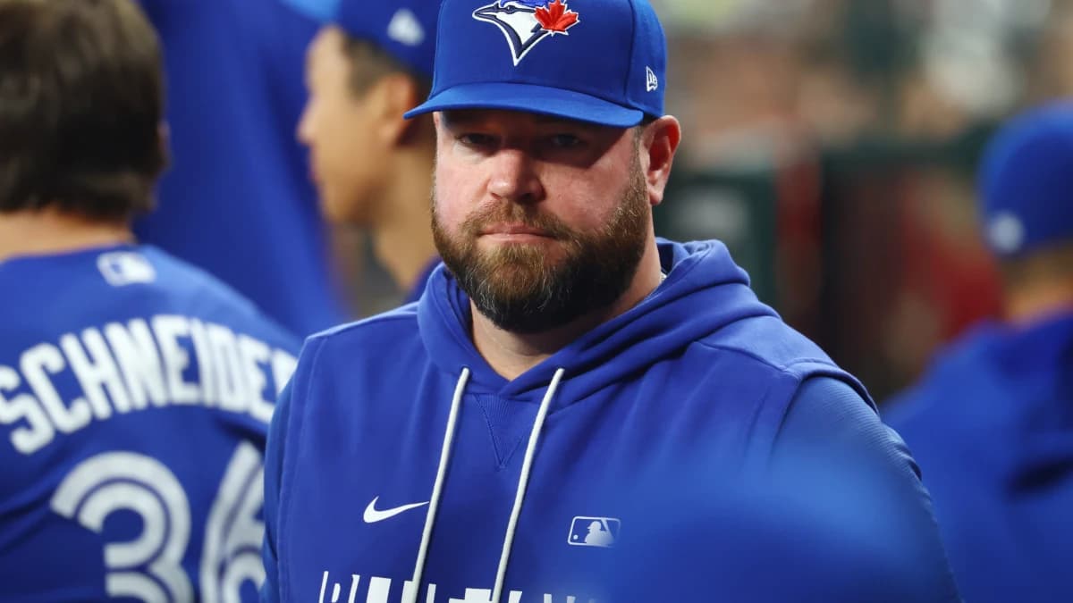Toronto Blue Jays manager John Schneider against the Arizona Diamondbacks at Chase Field.