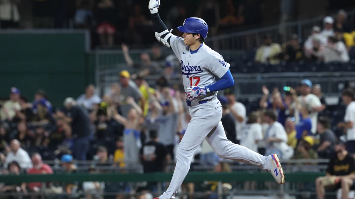 Los Angeles Dodgers designated hitter Shohei Ohtani (17) circles the bases on a two run home run against the Pittsburgh Pirates during the ninth inning at PNC Park.