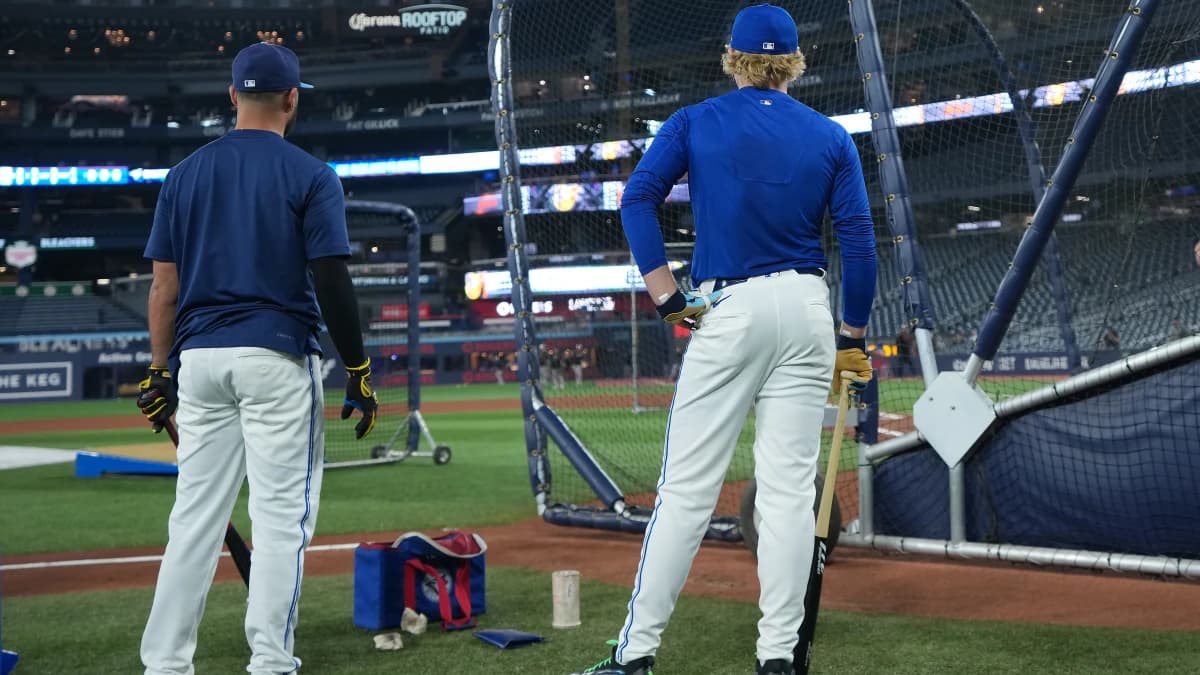 Toronto Blue Jays first round draft pick JoJo Parker watches batting practice before a game against the Baltimore Orioles at Rogers Centre.