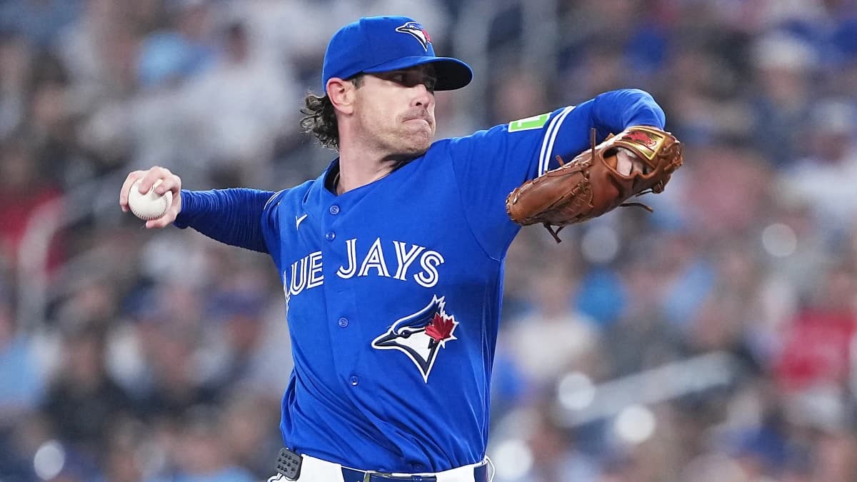 Toronto Blue Jays starting pitcher Shane Bieber (57) throws a pitch against the Chicago White Sox during the first inning at Rogers Centre.