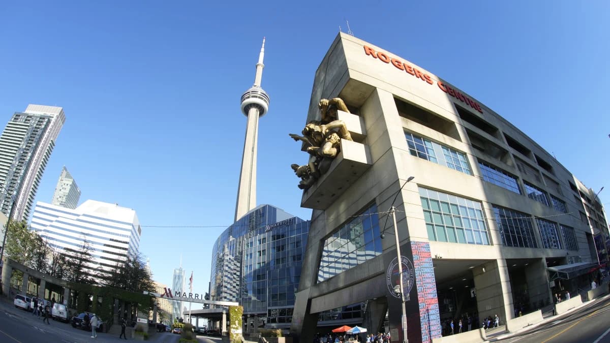 General view of the stadium exterior before game one of the ALCS round for the 2025 MLB playoffs at Rogers Centre.