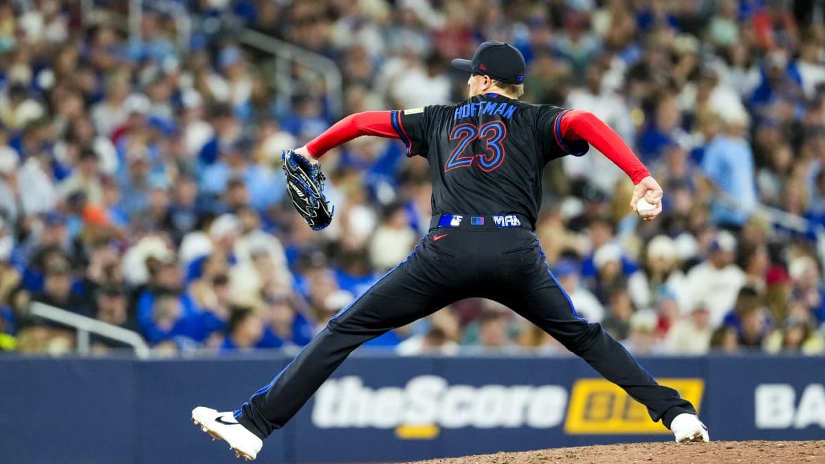 Toronto Blue Jays pitcher Jeff Hoffman (23) pitches to St. Louis Cardinals during the eighth inning at Rogers Centre.