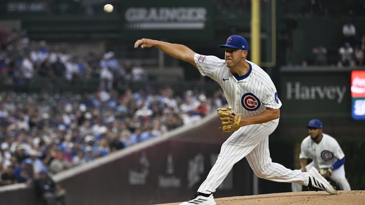 Chicago Cubs pitcher Jameson Taillon (50) delivers the ball during the first inning against the Detroit Tigers at Wrigley Field.