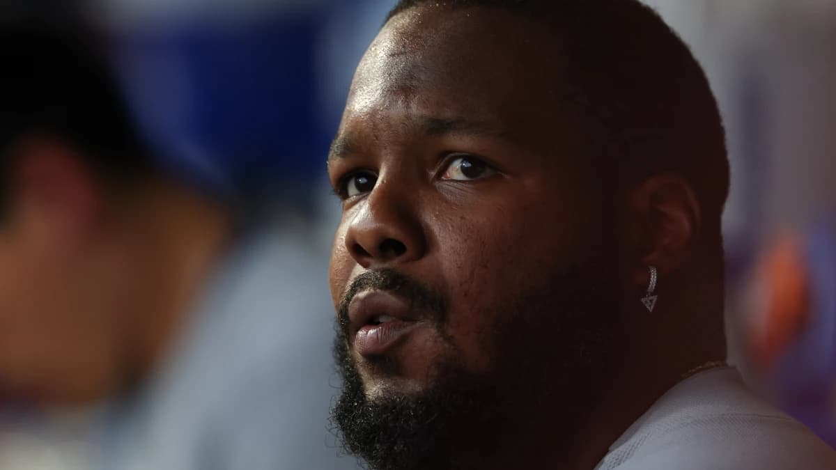Toronto Blue Jays first baseman Vladimir Guerrero Jr. (27) looks on during the sixth inning against the Philadelphia Phillies at Citizens Bank Park