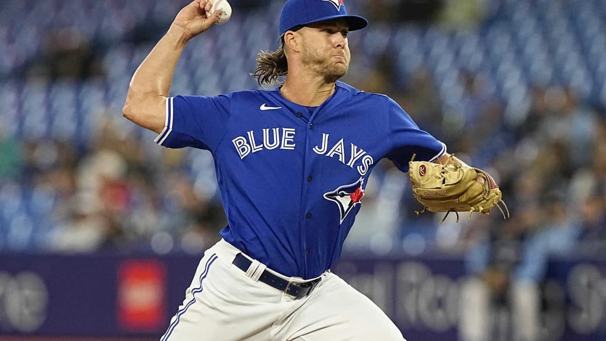 Toronto Blue Jays pitcher Shaun Anderson (64) pitches to the Boston Red Sox during the ninth inning at Rogers Centre.