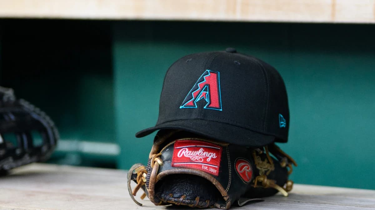 A detailed view of an Arizona Diamondbacks hat at the game between the Washington Nationals and the Arizona Diamondbacks at Nationals Park