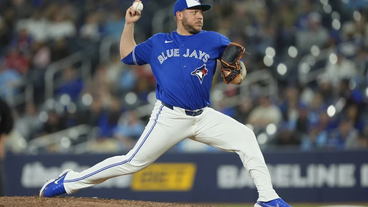 Toronto Blue Jays pitcher Yariel Rodriguez (29) pitches to the Tampa Bay Rays during the ninth inning at Rogers Centre