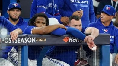 Blue jays after being no-hit by Houstan Astros starter Ronel Blanco.