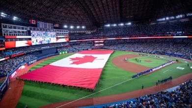 Blue Jays Unveil renovations for todays home opener vs the Mariners.