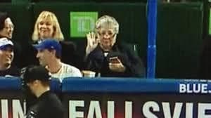 Blue Jays 'Home Plate Lady' in her usual spot.