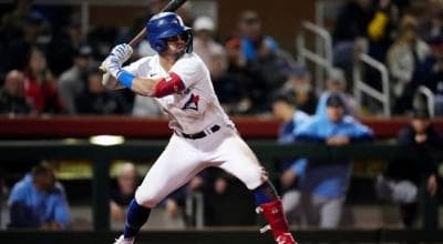 Blue Jays No. 14 prospect Damiano Palmegiani wallops a 453 foot homer for the Buffalo Bisons