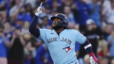 Vladimir Guerrero Jr. celebrating home run