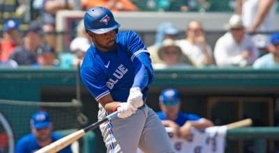 Orlevis Martinez in Spring Training for the Blue Jays.