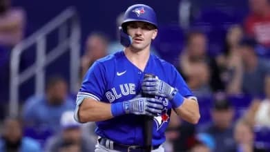 Spencer Horowitz getting ready for his at-bat for the Blue Jays.