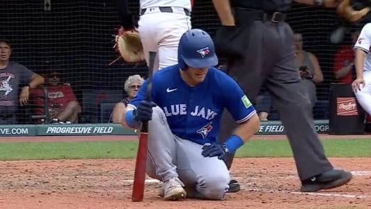 Varsho goes down #bluejays #mllb