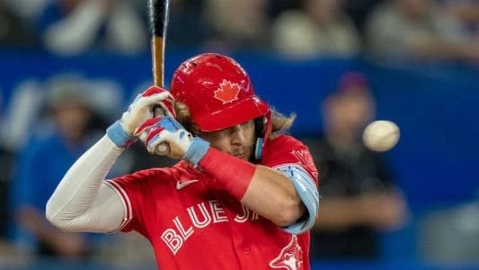 Bichette hit by a pitch #bluejays #mlb
