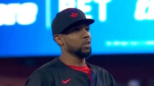Toronto Blue Jays Pitcher Jose Cuas in spectacular fashion