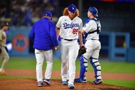 Dustin May leaving the game