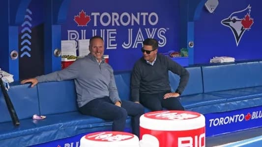Atkins and Shapiro in the dugout #bluejays #mlb