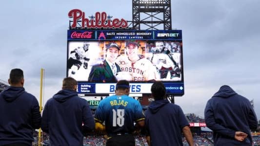 Phillies moment of silence for Johnny and Matthew Gaudreau #phillies #mlb