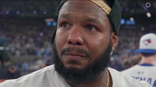 Vladimir Guerrero Jr breaks down crying after eliminating the Seattle Mariners #bluejays #mlb