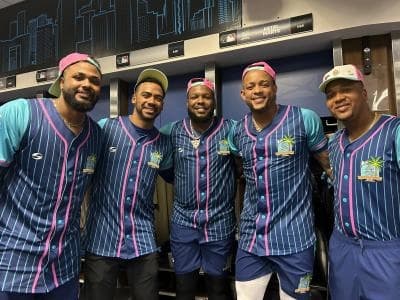 Blue Jays Vladimir Guerrero Jr and Ketel Marte at home run derby event in Miami