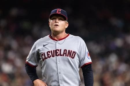 Cleveland Guardians pitcher Nic Enright against the Arizona Diamondbacks at Chase Field