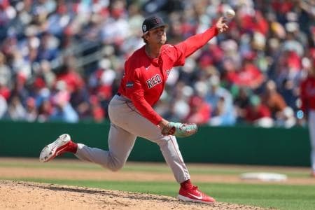 Boston Red Sox pitcher Brendan Cellucci (78) throws a pitch against the Philadelphia Phillies in the fifth inning at BayCare Ballpark.
