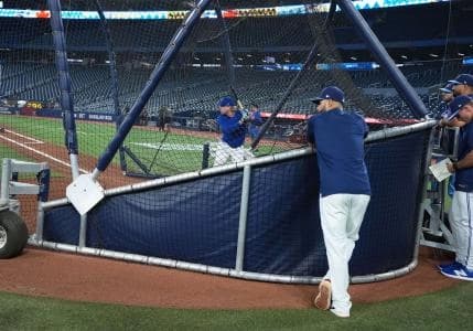 Toronto Blue Jays first round draft pick JoJo Parker takes batting practice before a game against the Baltimore Orioles at Rogers Centre.