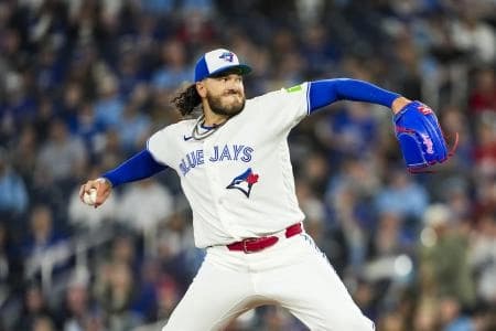 Toronto Blue Jays Cody Ponce (66) pitches to the Colorado Rockies during the first inning at Rogers Centre.