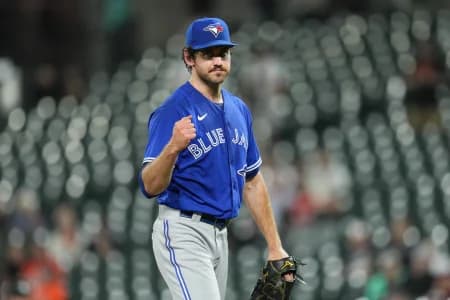 Toronto Blue Jays relief pitcher Jordan Romano (68) celebrates the team s win over the Baltimore Orioles after the last out of the game at Oriole Park at Camden Yards.