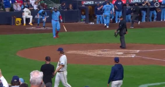 Vladimir Guerrero Jr and Trevor Megill get into argument