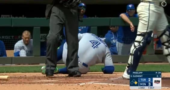 George Springer injury update after exiting the game after hit by pitch