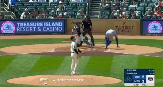 Blue Jays George Springer hit by pitch