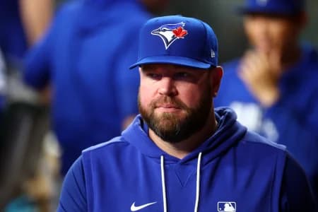 Toronto Blue Jays manager John Schneider against the Arizona Diamondbacks at Chase Field.