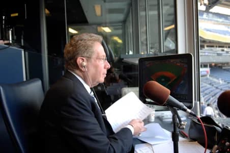 John Sterling, Edgewater, NJ resident and the voice of the Yankees on radio on Aug. 17, 2012 in Bronx, New York.