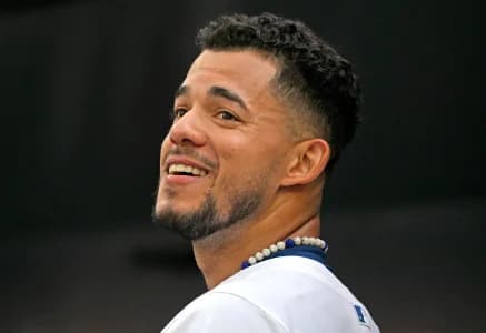 Toronto Blue Jays starting pitcher Jose Berrios (17) reacts to a team mate's comment in the first inning against the St. Louis Cardinals at Rogers Centre.